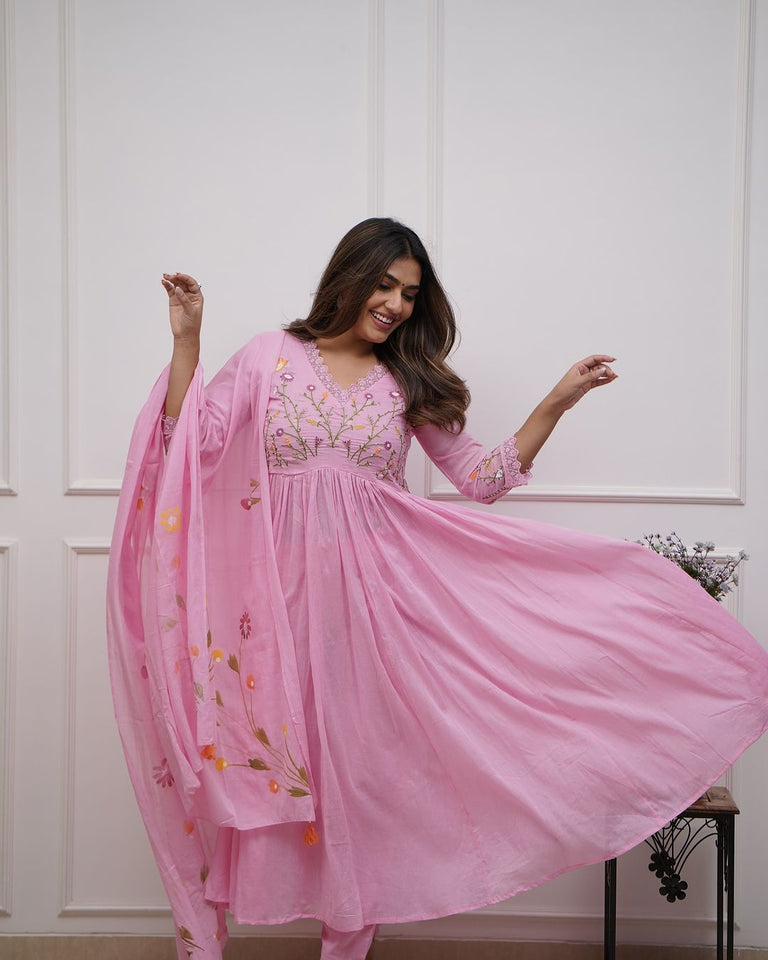 Beautiful embroidery and sequence work Set For Women