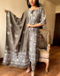 Dusky Purple Procion Printed Suit Set with Dupatta