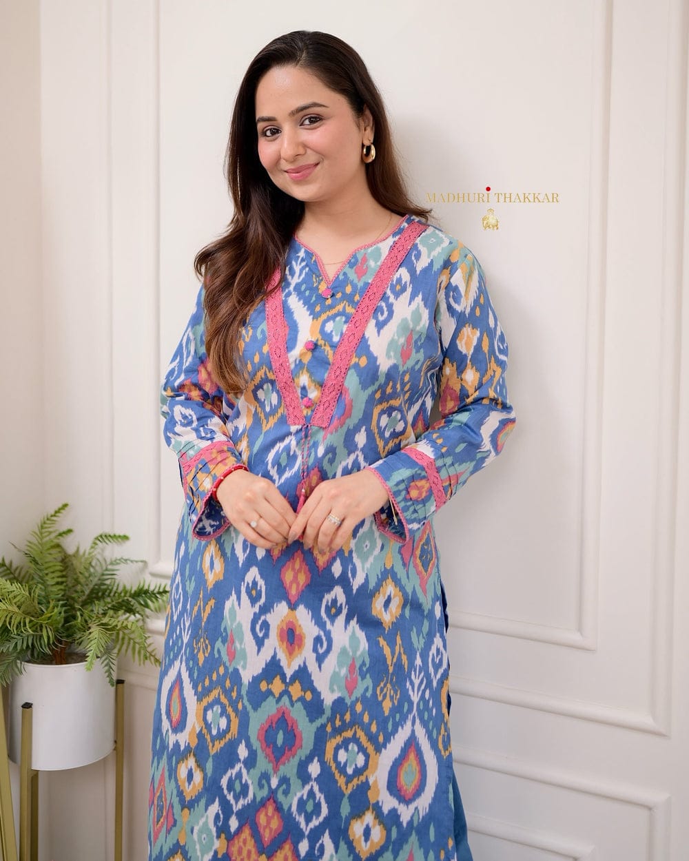 Premium Cotton Printed Designer Kurti With Bottom Set